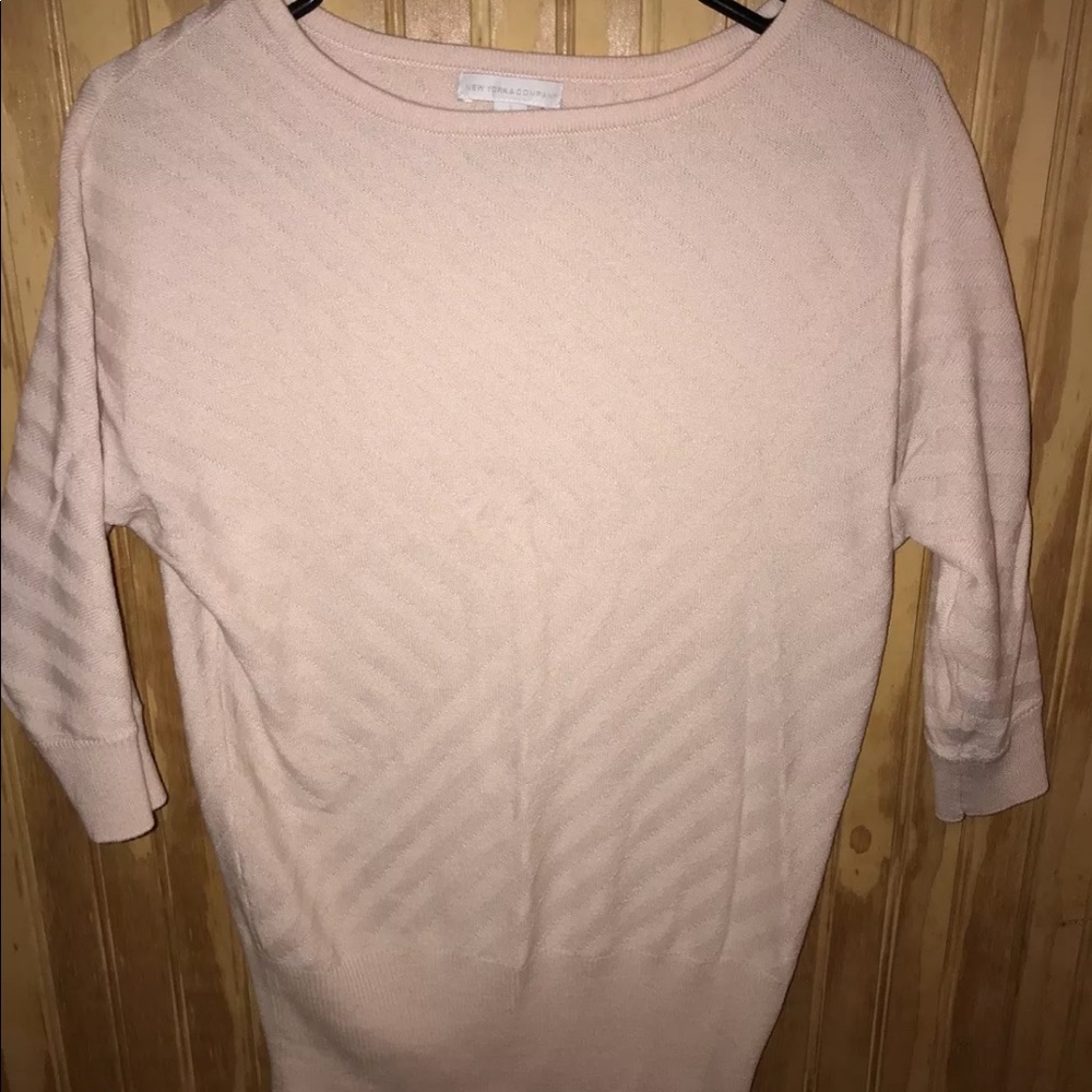 New York and Company pale pink knit sweater